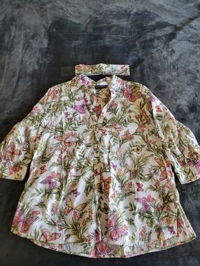 Lane Bryant Butterfly Button-Down With Belt